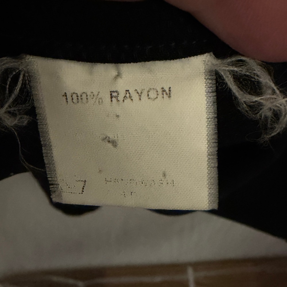 Zanella Button Down Shirt Mens Medium Black Excellent Made In Italy 100% Rayon - Picture 6 of 6